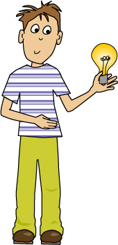 boy holding lightbulb