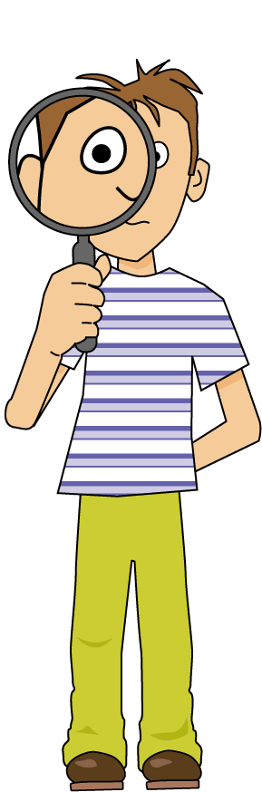 boy with magnifying glass